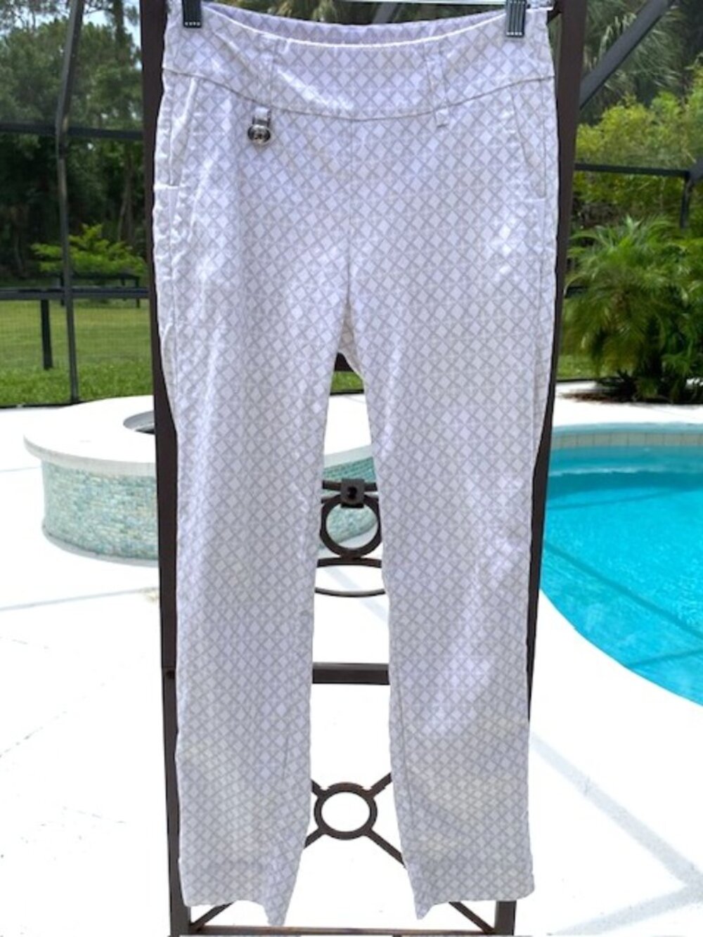 Daily Sports White Patterned Track Pants